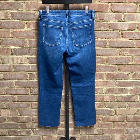 Gap Classic Straight Dark Wash Frayed Hem Denim Jeans Size 10 - Picture 4 of 6